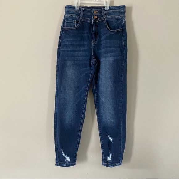 KanCan Buckle Exclusive Dark Wash Super High Rise Jeans - Picture 2 of 6